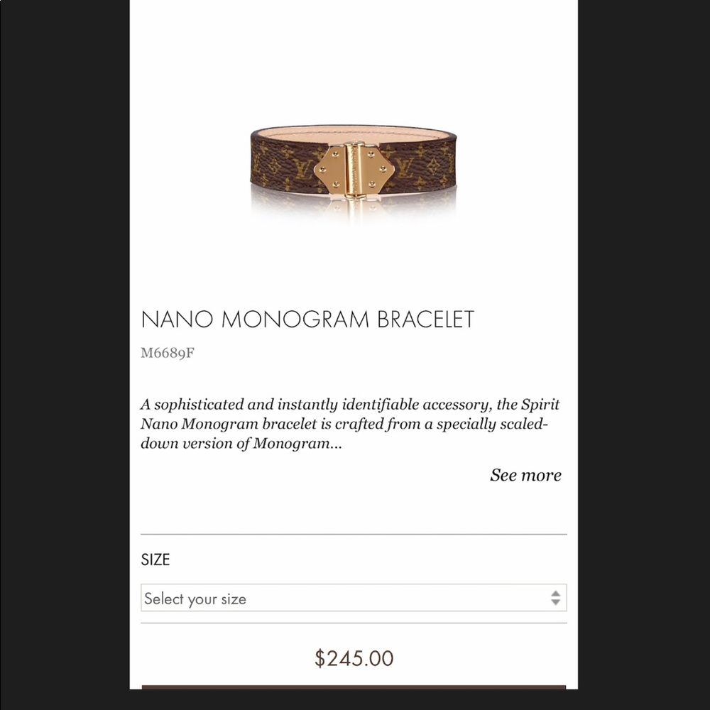 Authentic LV Nano Monogram Bracelet
